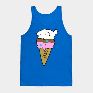 White Fluffy Dog Icecream Tank Top